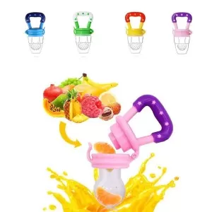 Baby fruit pacifier for feeding fresh fruit and vegetables.