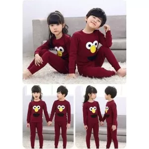 Baby Maroon Elmo Print Night Suit KD-02