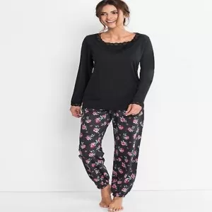 BPC Bonprix – Lace Trim Floral Pajamas