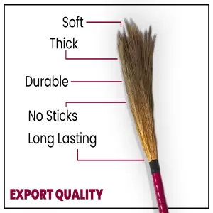 Broom Stick - Phool Jhaaru Jharo Jharoo Jharu Feather Broom Sweeper Feather Duster Long Lasting Export Quality Durable Indian Feathers Burma