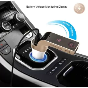 CARG7 4-in-1 USB Car Smartphone Charger Bluetooth FM Transmitter, AUX Modulator Car Kit MP3 Player SD