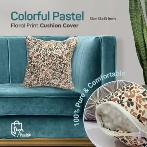 Cushion Cover Floral Design Theme Digital Printed Sofa Floor Cushion 13 x 13 Inch Super Soft Home Decor 2 Pcs