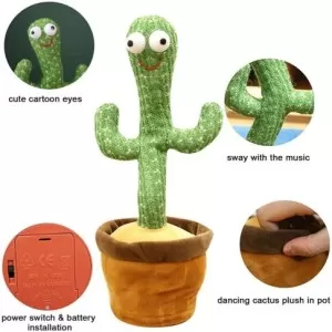 Dancing Cactus Plush Toy Electronic Shake Funny Childhood Toy Home Decor