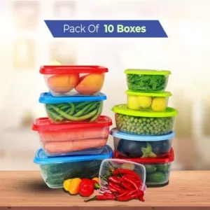 (Deal 1) Pack of 10 Food Boxes (Total 5.346 Litre)