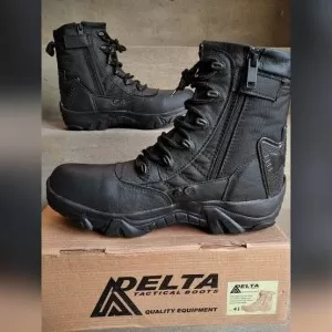 Delta Black Leather Boots