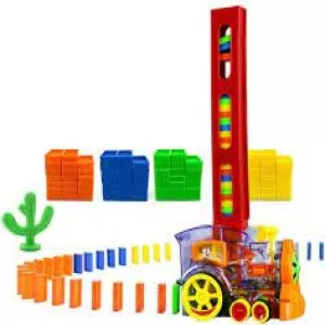 Domino Train Toy Set with 60Pcs Colorful Dominoes Game Building Blocks Educational Boys Girls Children's Toys Gifts