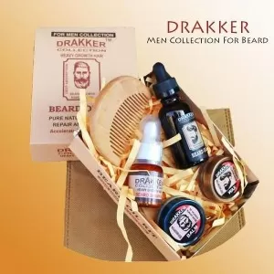 Drakker MEN Beard Oil Grooming Kit DRAKKER BEARD OIL KIT - HEAVY GROWTH HAIR 5 In 1