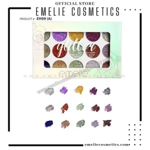 Emelie 15 Color Glitter Eyeshadow Kit