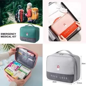 Empty First Aid Bags Travel Medical Supplies Cosmetic Organizer Insulated Medicine Bag Convenient Safety Kit Suit for Family Outdoors Hiking Camping Car Office Workplace