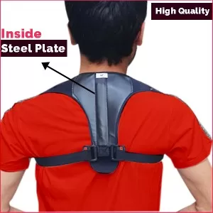 Energizing Posture Support Brace Adjustable Straight Strap For Men And Women shoulder belt with steel Plate