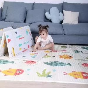 Folding Baby Play Mat Waterproof Mat (4.5 x 6)