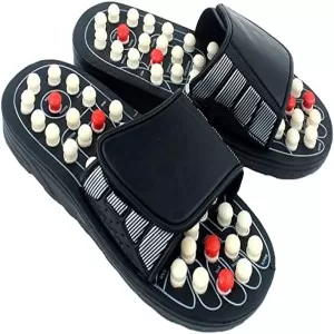 Foot Massage Slipper Reflexology Sandals Anti Slip Indoor Massage Shoes with Removable Rotating Acupressure Massage Sandals For Pain Relief