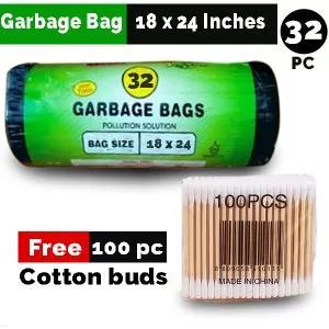 Garbage Bags For Dustbin on Toxic Biodegradable Trash Bags 18 by 24 Size and Get Free Cotton Buds