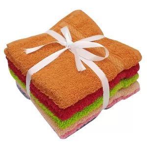 Hand Towel Face Towel Pack of 6 Colorful Towels 13 x 13 Inch Multicolored