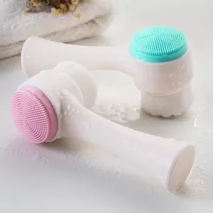 [High Quality] 3D Double Sides Multifunctional Silicone Face Cleanser Facial Cleansing Brush Portable Face Cleaning Massage Tool Facial Brush