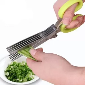 High-Quality 5 Layers Stainless Steel Scissors Vegetable Cutter Chopper Kitchen Knives Manual Cutter / Slicer