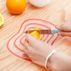 Household Transparent Vegetable Chopping Board Creative Non-slip Surface Plastic Size 20x14CM