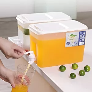 Ice Water Dispenser Cold Kettle with Faucet 3.5L Refrigerator Fruit Teapot Lemon Bottle Kettle Summer Soak Fridge Storage Box