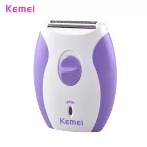 Kemei KM - 280R Mini Rechargeable Hair Remover Shaver - White and Purple EU Plug