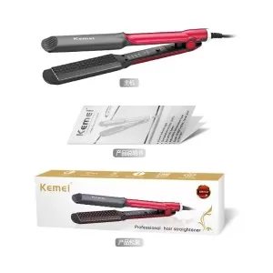 Kemei km-533- Professional Hair Crimper wide plate instant heating temperature control