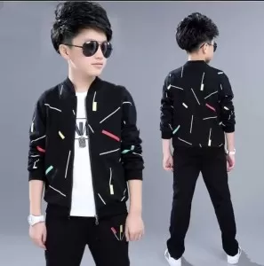 Kids Strips Tracksuit Jacket and Trouser