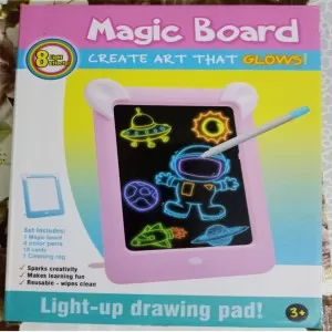 Magic Pad-Glow your drawing on board- 15 Cards+4 Markers+1 Board