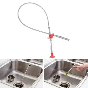 Metal Flexible Wire 90CM Brush Hand Sink Cleaning Hook Sewer Dredging Device Snake Drain Cleaner Spring Pipe Dredging Tool Drain Opener Drain Clog