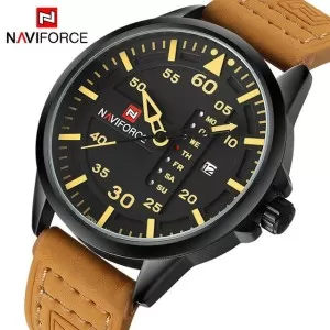 NAVIFORCE Waterproof  Military Sport Quartz Men's Watches with Leather Strap (NF-9074-1)