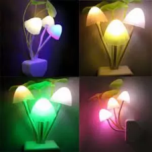 New automatic Fashion Night Light Romantic Multi Colorful Sensor LED Mushroom Night Light Wall Lamp Mashroom Lamp , mushroom night switch lamp , Plug