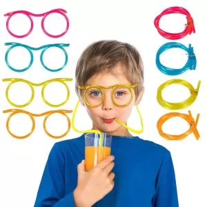New Funny Soft Drinking Straw Eye Glasses Novelty Toy Party Birthday Gift Child Adult DIY Straws Bar Accessories