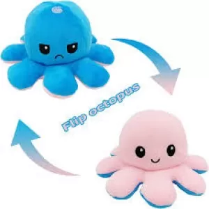 New Mood Octopus Doll Double Sided Flip Reversible Octopus Stuffed Doll Toy Plush Toy Doll Sea Life Doll Plush Toy Color Hat Cloth Toys baby Childeren