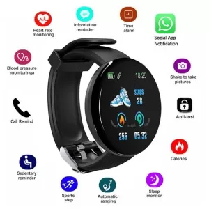 NEW SMART WATCH D-18 WATER PROOF DISPLAL ROUND  SHAPE