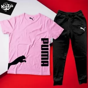 New Stylish Brand Summer Half Sleeves Classic Tracksuit Pink-Black (D-23)