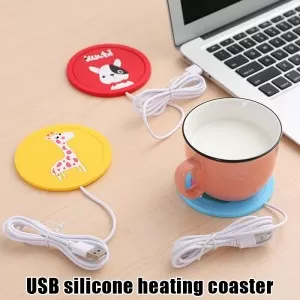 NEW USB WARMER SILICON HEATER MUG COFFE, HOT DRINKS, BEVERAGE CUP MAT PAD TWO PIECE PACK