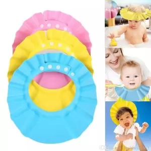 Online Karachi - New Cute Adjustable Baby Shampoo Bath Shower Cap With Ear Protection Waterproof toddler Sun Protection Hat for Washing Hair Visors