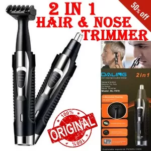 Original 2 in 1 Nose Hair and Outline Trimmer DALING DL-7019 - Professional Multi-Functional Men Electric Hair Trimming Cutting Styling Hair Removal M