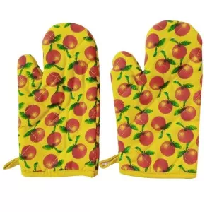 Oven Mitts Kitchen Gloves Fruit Design Cotton Kitchen Cooking Gloves, Heat Resistant, 1 Pair