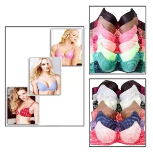 Imported Best Quality Polka Dotted Padded Bras for Women/Girls