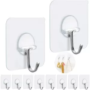 (Pack of 10) Adhesive Wall Hooks