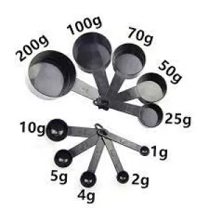 Pack of 10 Pcs Black Plastic Measuring Spoons Cups Measuring Set Tools For Baking Coffee , Measuring cups and spoons , Measuring cups , Measuring Spoo