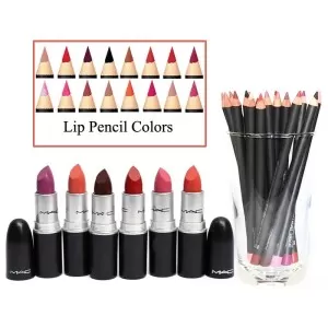 Pack Of 18:6 MATTE Lipsticks 12 Eye Lip Liner Pencils
