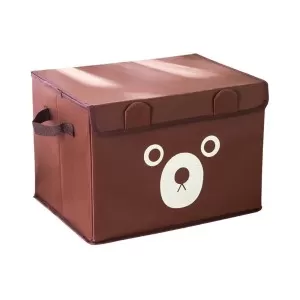Panda Design Folding Storage Bins Quilt Basket Kid Toys Organizer Storage Boxes Cabinet Wardrobe Storage Bags 1 Piece Brown