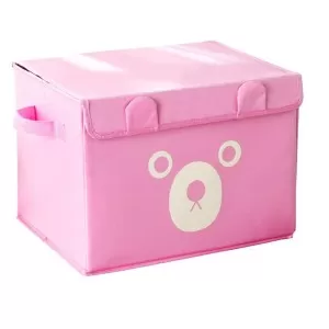 Panda Design Folding Storage Bins Quilt Basket Kid Toys Organizer Storage Boxes Cabinet Wardrobe Storage Bags 1 Piece Pink