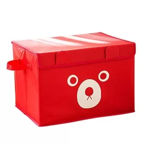 Panda Design Folding Storage Bins Quilt Basket Kid Toys Organizer Storage Boxes Cabinet Wardrobe Storage Bags 1 Piece Red