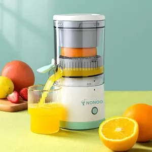 Portable Electric Citrus Juicer Rechargeable Hands-Free Masticating Orange Juicer Lemon Squeezer with USB and Cleaning Brush