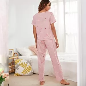 Printed Cotton Ladies Sleep Dress Night Wear With Shirt And Trouser (Design-193)