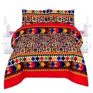 Printed King Size Bedsheet Set with Pillow cover Cotton BedSheet(3D) Gift Pack