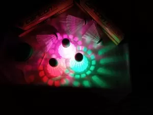 RECHARGEABLE LED Shuttlecock - Installed Lighting - Different Colored Lighting - 3 in 1 pack