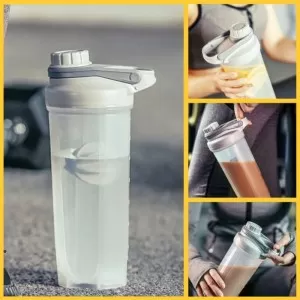 Protein Shaker Bottle Sports Gym Water Bottle Multi-Purpose Shaker with Mix Ball Blender Bottle BPA Free Plastic Easy Grip Leak Proof 700ml