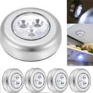Self Adhesive LED Under Cabinet Light Battery Powered Wireless Closet Light with 3- LED for Home Kitchen Cabinet Cupboards Car Inside Bulb